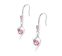 TOFBS Pendientes Colgantes Espiral Elegantes Cristales Brillantes Joyería Mujer Accesorios Plateados Estilo Curvo Decorativos