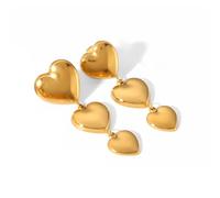 TOFBS Pendientes de Corazón Dorados Acero Inoxidable Pendientes de Moda para Mujer Joyas Elegantes Accesorios de Alta Calidad