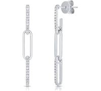 TOFBS Pendientes Eslabones Rectangulares Brillantes Circonita Cúbica Chapado Oro Joyería Elegante Mujer Accesorios