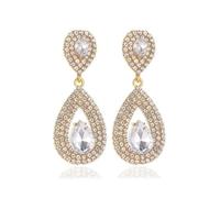 TOFBS Pendientes Lágrima Cristal Zirconia Cúbica Brillantes Joyería Mujer Elegantes Accesorios Boda Fiesta