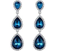 TOFBS Pendientes Largos Gota Cristal Circonio Cúbico Brillantes Elegantes Joyería Mujer Fiesta Boda Noche Lujo