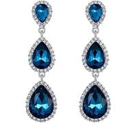 TOFBS Pendientes Largos Gota Cristal Circonio Cúbico Brillantes Elegantes Joyería Mujer Fiesta Boda Noche Lujo