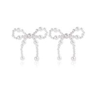 TOFBS Pendientes Lazo Perlas Elegantes Aretes Forma Moño Joyería Femenina Adornos Orejas Accesorios Mujer Decorativos