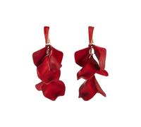 TOFBS Pendientes Mujer Rosa Pétalo Colgantes Elegante Gota Statement Vintage Florales Exagerada Flor 925 Plata Largos Joyería para Mujeres Niñas Borla Fiesta Rojo
