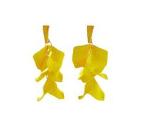 TOFBS Pendientes Mujer Rosa Pétalo Colgantes Elegante Gota Statement Vintage Florales Exagerada Flor 925 Plata Largos Joyería para Mujeres Niñas Borla Fiesta Amarillo