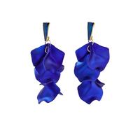 TOFBS Pendientes Mujer Rosa Pétalo Colgantes Elegante Gota Statement Vintage Florales Exagerada Flor 925 Plata Largos Joyería para Mujeres Niñas Borla Fiesta Azul