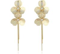 TOFBS Pendientes Vintage de Plata 925 para Mujeres - Aretes Florales Largos Cuelgan Hipoalergénicos Joyería Exagerada