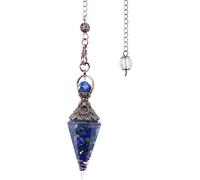 TOFBS Péndulo Cónico Multicolor Chakra Cuarzo Natural Radiestesia Adivinación Cristal Terapéutico Meditación Equilibrio Energético