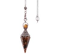 TOFBS Péndulo Cónico Multicolor Chakra Cuarzo Natural Radiestesia Adivinación Cristal Terapéutico Meditación Equilibrio Energético