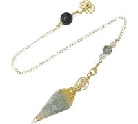 TOFBS Péndulo Cónico Multicolor Chakra Cuarzo Natural Radiestesia Adivinación Cristal Terapéutico Meditación Equilibrio Energético