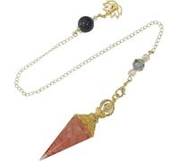 TOFBS Péndulo Cónico Multicolor Chakra Cuarzo Natural Radiestesia Adivinación Cristal Terapéutico Meditación Equilibrio Energético