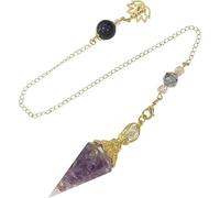 TOFBS Péndulo Cónico Multicolor Chakra Cuarzo Natural Radiestesia Adivinación Cristal Terapéutico Meditación Equilibrio Energético