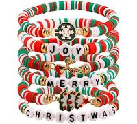 TOFBS Pulsera Mujer Navidad Pulsera de Perlas con Encantos Pulsera Joyas Navideñas Pulsera para Fiesta y Celebración Regalos Originales para Mujer