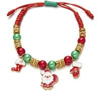 TOFBS Pulsera Trenzada de Navidad Mujer Hilo Rojo Ajustables de Punto Charm Pulseras Navidad Regalos Joyería #2