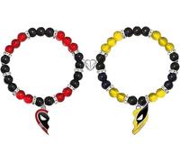 TOFBS Pulseras Elásticas Cuentas Redondas Máscara Colgante Corazón Metálico Amistad Complemento Hombre Mujer Juvenil