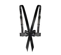 TOFBS Punk Cinturón de Arnés de Cintura Cuerpo de Cuero Cadena de Pecho Chaleco Gótico Negro Cinturón Joyería Corporal Ajustable para Mujer Niñas Fiesta de Cosplay Rave Disfraz de Halloween (#3)