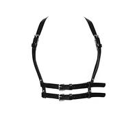 TOFBS Punk Cinturón de Arnés de Cintura Cuerpo de Cuero Cadena de Pecho Chaleco Gótico Negro Cinturón Joyería Corporal Ajustable para Mujer Niñas Fiesta de Cosplay Rave Disfraz de Halloween (#1)
