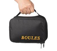Tofern Lote de 2 Sacoche Trousse Jeu de Boules Nylon Oxford Robuste Pratique Sac à Main Pétanque sans Boules Adaptación 3/6/8 Boules, Noir pour 3 Boules
