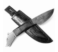 Toferner Cuchillo de regalo original - Wolf - Negro - Cuchillo forjado a mano - Deportes- Hoja endurecida a mano Beautiful Product.