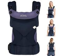 TOFFCAEA Portabebés convertible, Mochila Portabebés Ergonómica con Asiento de Cadera, Algodón Puro Ligero y Transpirable, para bebés 3-36 meses (Azul oscuro)
