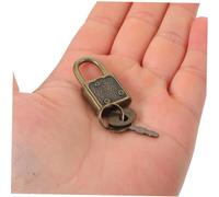 Tofficu 10 Juegos Pirate Treasure Coftle Lock llave de bloqueo de la mini cerraduras con llaves pasador de bloqueo pequeño mechón de planchar Marrón claro