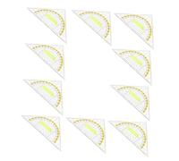 Tofficu 10 Piezas De Regla De Dibujo con Transportador Transparente Suministros De Dibujo Kit De Geometría Regla De Escala Triangular Multifuncional con Mango Kit