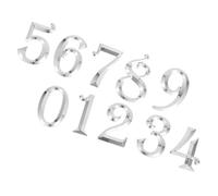 Tofficu 10 piezas Números Autoadhesivos para Puerta Efecto Cromado Placa de Abs Electrochapado Resistente y Duradera para Buzón Casa y Oficina Fácil Instalación sin Taladro Decoración