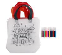 Tofficu 10 Unidades Bolsa para Pintar Infantil con Asa para Cumpleaños y Manualidades Incluye Colores Aleatorios para Dibujo y Creatividad Color Aleatorio