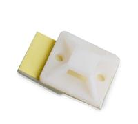 Tofficu 100 piezas Bases Autoadhesivas para Bridas de Cables Soporte Organizador para Gestión de Cables Hogar y Oficina Nylon Resistente Blanco