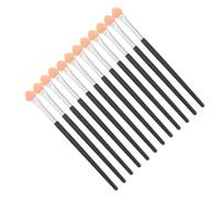 Tofficu 100 Pinceles de Esponja para Manualidades, Pinceles en Miniatura de 11,3 Cm Mango Negro y Tubo de Aluminio, Aplicadores de Pintura para Mezclar Tinta, Acrílico y Detalles