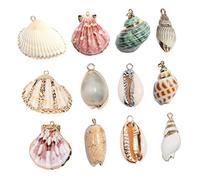 Tofficu 12 Piezas Accesorios Joyería Naturales para Colgantes y Pulseras Kit Bricolaje Marino