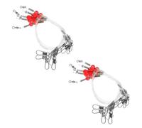 Tofficu 12 Piezas Alambre Líder Pesca Metal Blanco Resistente Antimordidas con Broche Giratorio para Señuelos, Acero Inoxidable y Nailon, Adecuado Agua Salada y Dulce, Aparejo de