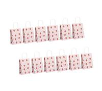 Tofficu 12 Piezas Bolsas para Regalo con Asas de Pequeñas Kraft con Diseño de Fresas Bodas y Cumpleaños Resistentes y Prácticas para Dulces y Pequeños Obsequios