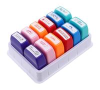 Tofficu 12 Piezas Juego de Sellos Autoentintables para Profesores Diseño Moderno de Plástico, Ideales para Actividades Diarias Aula y Apoyo Versátil para Calificar Tareas