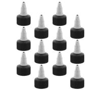 Tofficu 12 Piezas Tapón de Rosca Autosellante 24mm de Plástico Negro | Instalación Sencilla, Ajuste para Envases Estándar, Prevención de Fugas, Diseño Elegante y Práctico