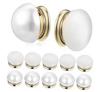 Tofficu 12piezas Botón de Broche Magnético Imán para Hiyab y Bufandas Perlas Artificiales Cierre Seguro para Vestidos y Ropa para Velos de Boda y Camisas