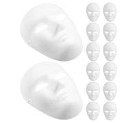 Tofficu 14 Piezas Máscara Facial en Blanco de Papel para Pintar Banda Elástica y Diseño Unisex, Ligera y Completa para Actividades Artísticas y Representaciones
