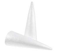 Tofficu 2 conos de espuma de Navidad hechos a mano para niños, color blanco, para árbol de Navidad, accesorios para manualidades (38 x 13 5 cm)