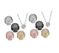 Tofficu 2 Juegos Joyas De Calavera Dijes De Calavera Para Hacer Joyas Cuentas De Terror Colgante Brazalete Decoración Modelo De Cráneo De Simulación Cuenta De Halloween Metal 4 Uds * 2