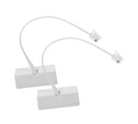 Tofficu 2 piezas Adaptador Teléfono PC Divisor Línea Fija Conexión Simultánea Múltiple Diseño Desmontable Portátil Blanco para Hogares y Oficinas