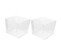 Tofficu 2 Piezas Caja Organizadora Transparente de Escritorio de Almacenamiento Multifuncional para Libros Folletos y Artículos de Oficina Práctico Transportar Material Resistente