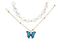 Tofficu 2 Piezas Collar de Perlas Barroco Colgante de Cadena para Mujer | Aleación y Perla, Estilo Elegante y Moderno, Uso Diario y Oficina, para Capas Cuello