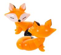 Tofficu 2 Piezas de Figuras Decorativas de Cristal Miniatura, Adorno de Animalito Naranja Pequeño para Decoración de Habitaciones y Escritorio, Figuras de Animales de Vidrio