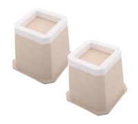 Tofficu 2 Piezas Estera De Muebles Bloques De Elevación De Mesa Bloques Elevadores De Escritorio Bloques para Levantar Camas Elevadores De Cama De Dormitorio Arrendador El Plastico Beige