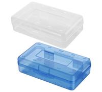 Tofficu 2 Piezas Estuche de Plástico para Lápices Compartimentos, Caja Pequeña para Almacenamiento en Escuela u Oficina, Organizador Portátil Que Evita la Caída de Objetos