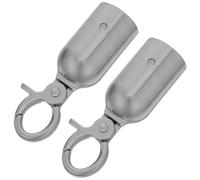 Tofficu 2 Piezas Fijador de Extremo de Cuerda de Metal Plata con Solución Segura y Compatibilidad para Entornos Bancarios y Hoteles