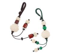 Tofficu 2 Piezas Llavero de Coche de Loto Tallado en Madera de Bodhi Colgante Elegante para Bolso y Teléfono, Accesorio Versátil Adecuado para Viajes y Fiestas