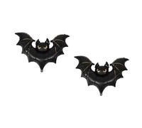 Tofficu 2 Piezas Murciélago Inflable de Halloween Negro, Globo de Aluminio 85 Cm