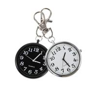 Tofficu 2 Piezas Reloj de Enfermera Colgante Negro Clip, Acero Inoxidable | Vidrio Frontal, Diseño Portátil y Lectura Precisa, Uso Hospitalario y Médico, Estilo Moderno y Elegante