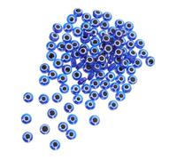 Tofficu 200 Piezas Evil Eye Resin Beads Flat Round Durable Spacer Beads For Diy Jewelry Making Bracelets Necklaces Earrings Crafts